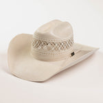 10X Cowboy Santos tan and ivory cowboy hat three-quarter angle