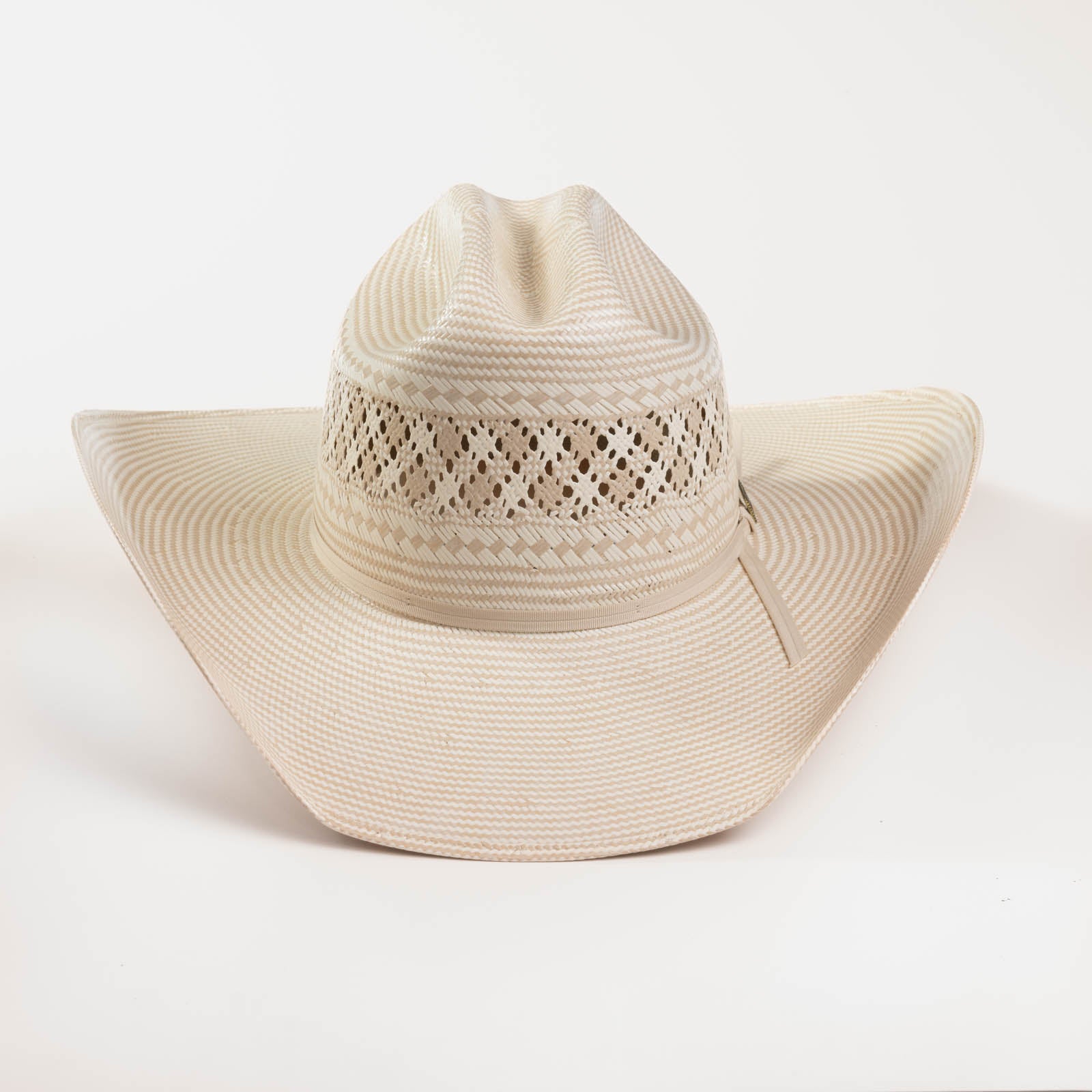 10X Cowboy Santos tan and ivory cowboy hat front angle