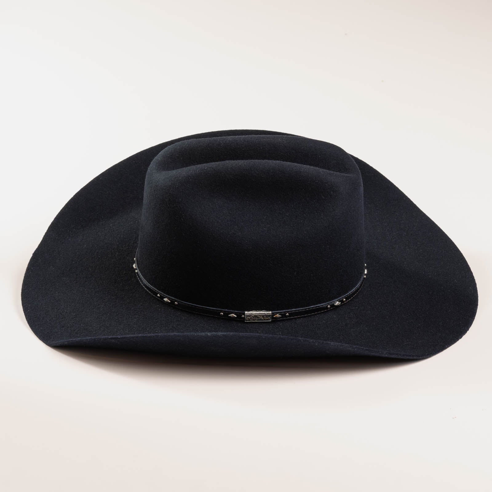 3X Stockman black cowboy hat left-side angle