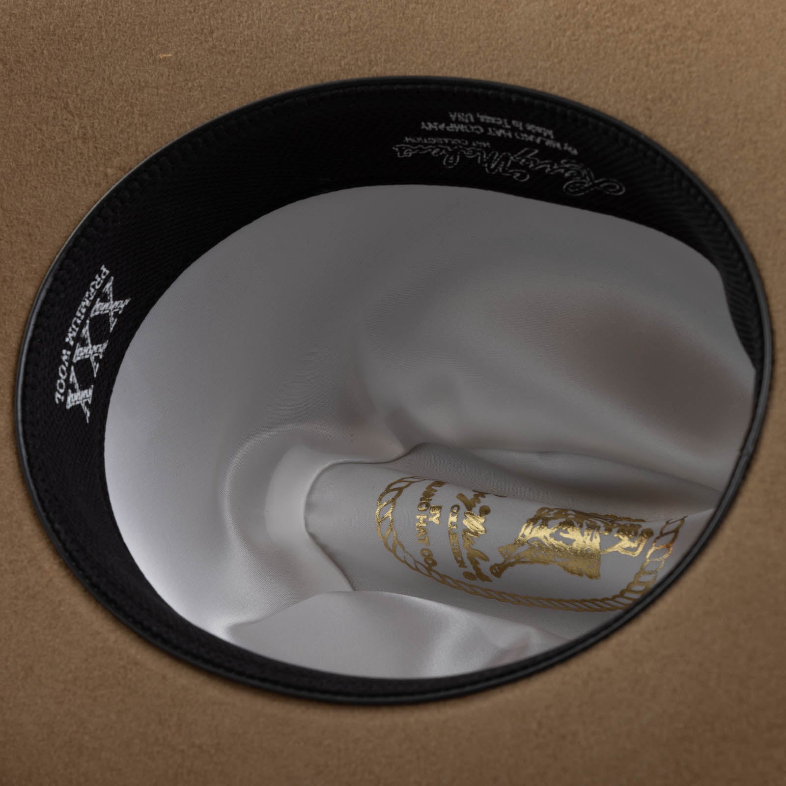 3X Stockman fawn cowboy hat underside