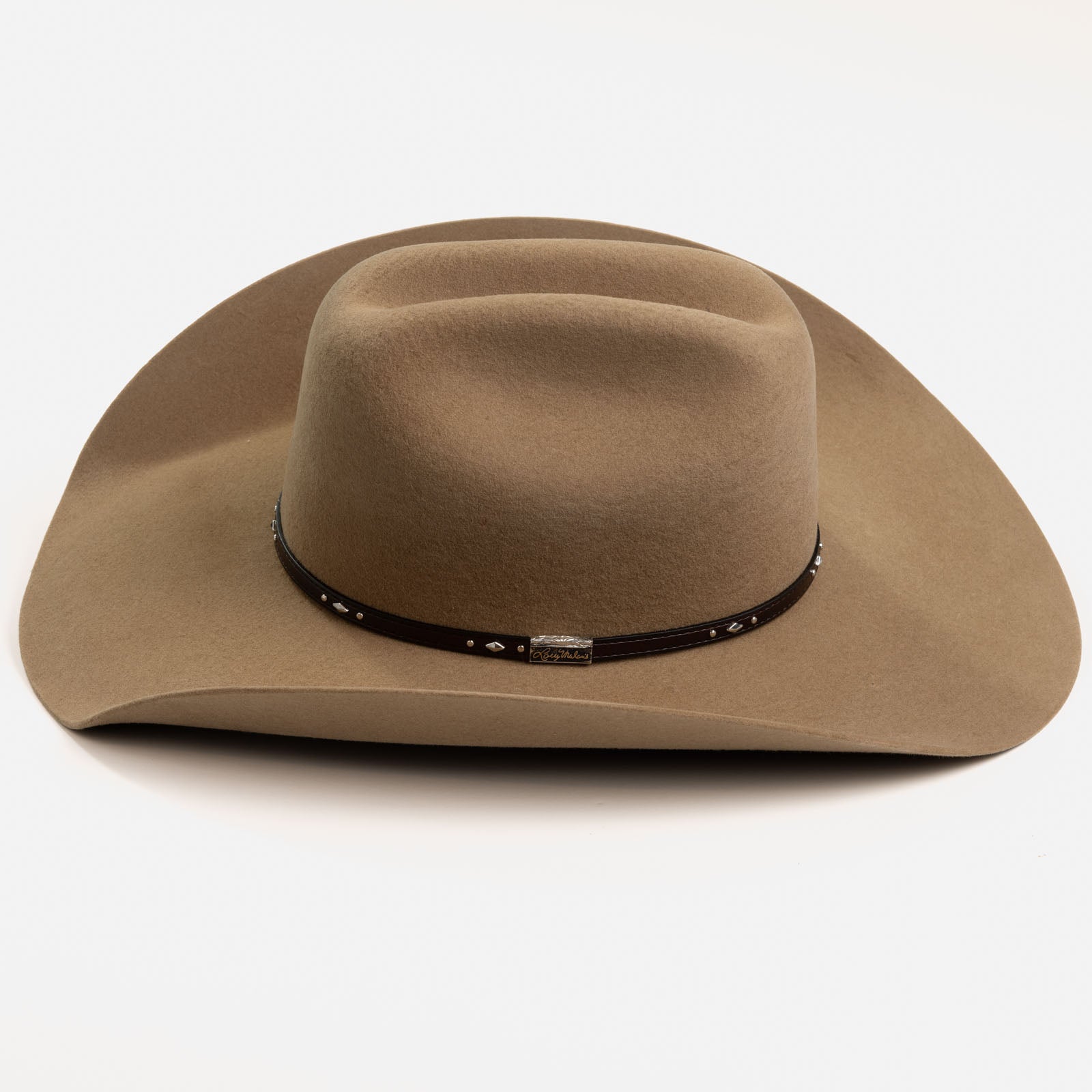 3X Stockman fawn cowboy hat left-hand side