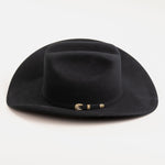 30X El Rey black cowboy hat left-side angle