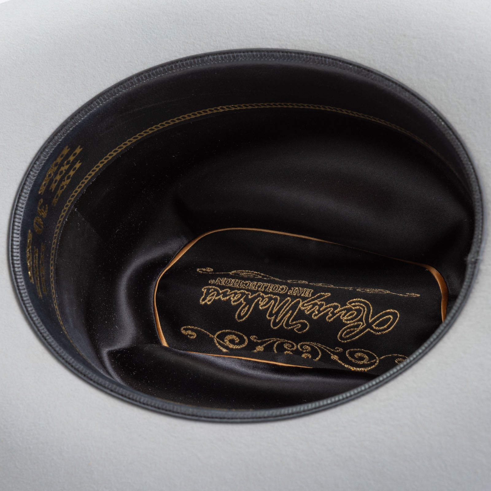 30X El Rey platinum cowboy hat under brim angle