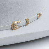 30X El Rey platinum cowboy hat close-up three-quarter angle