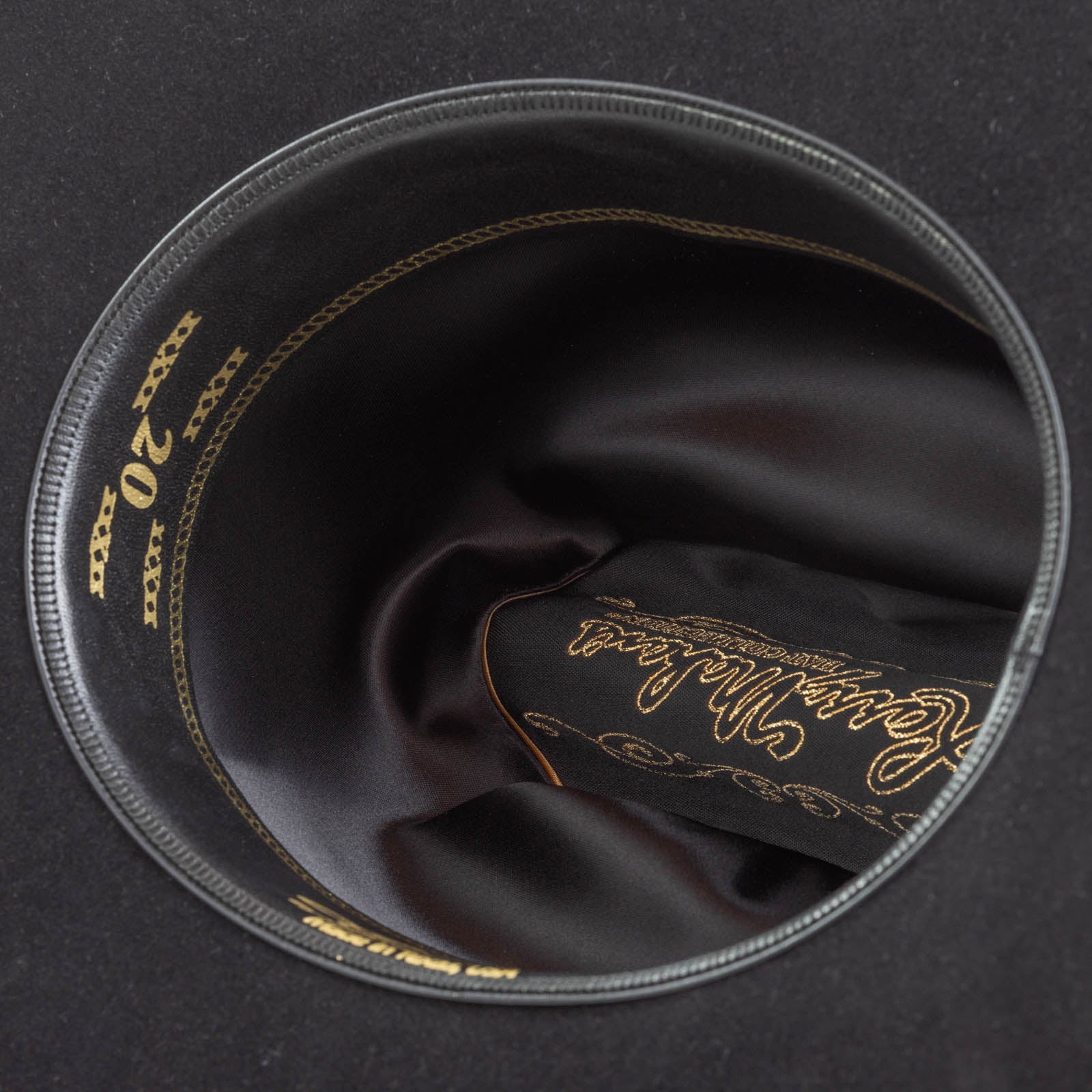 20X Pinnacle black cowboy hat under brim angle