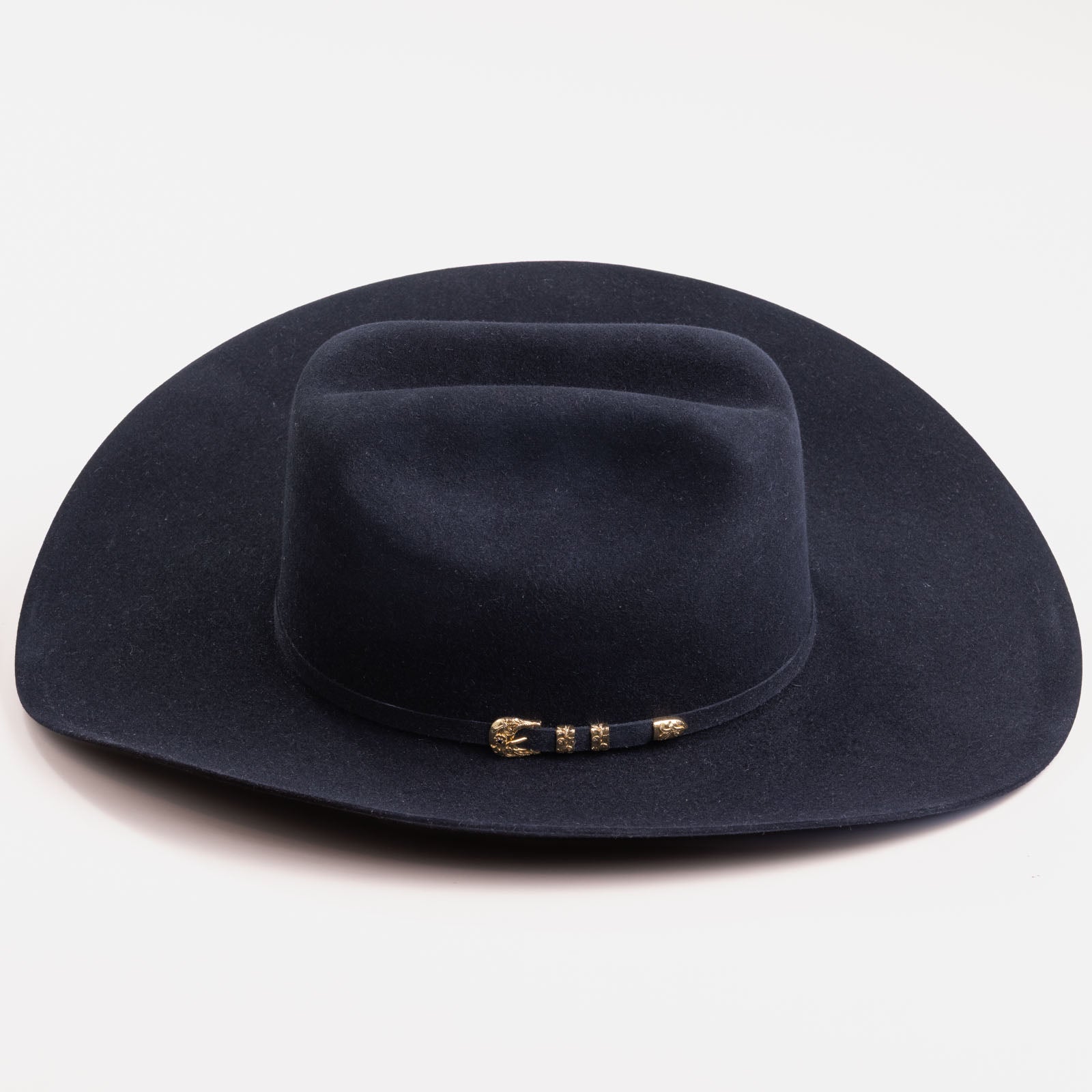 6X El Oro black cowboy hat left-side angle