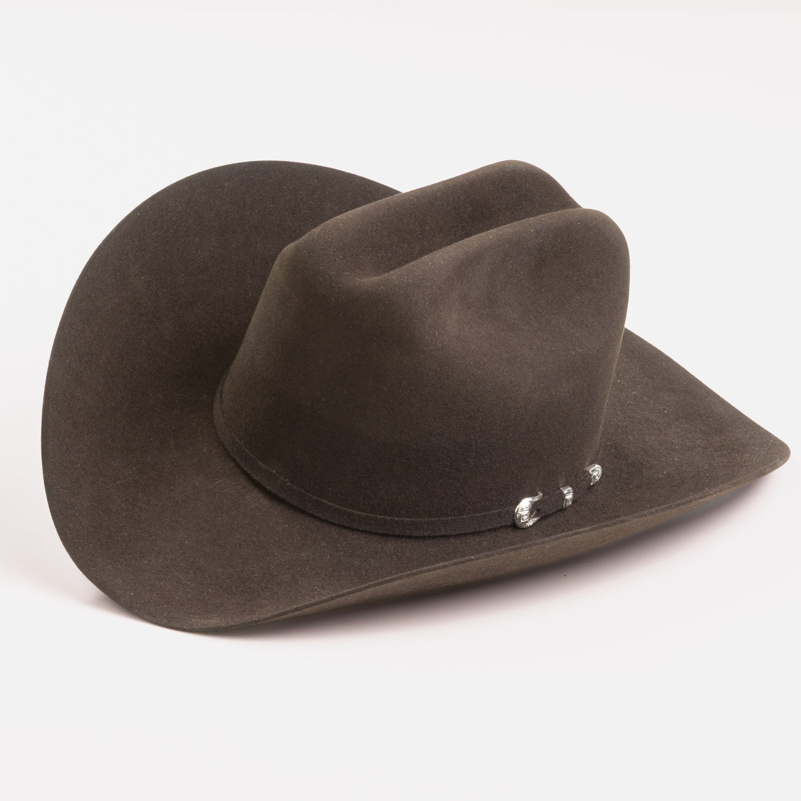 6X Lockhart brown cowboy hat three-quarter angle