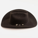 6X Real brown cowboy hat side angle