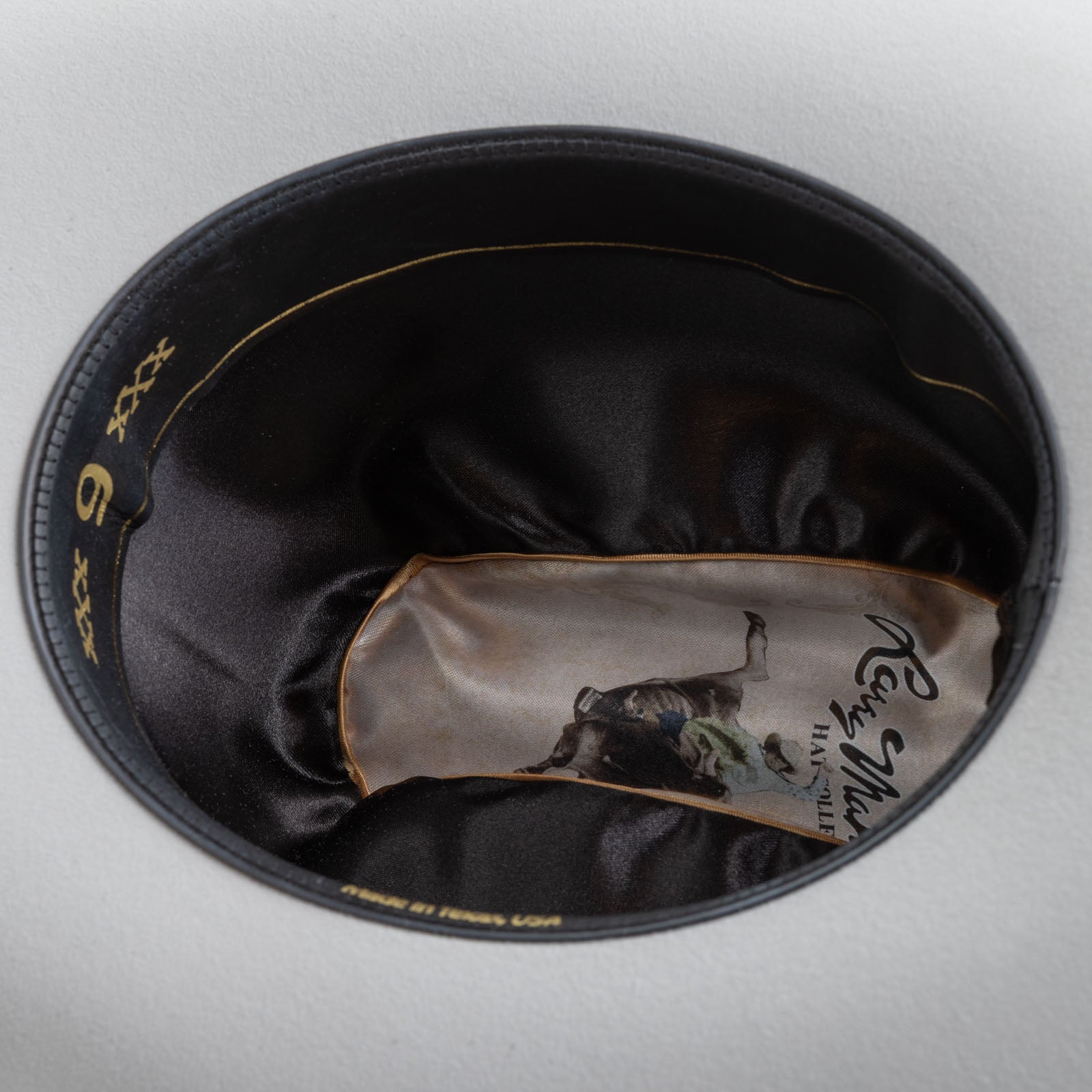 6X Real platinum cowboy hat under side