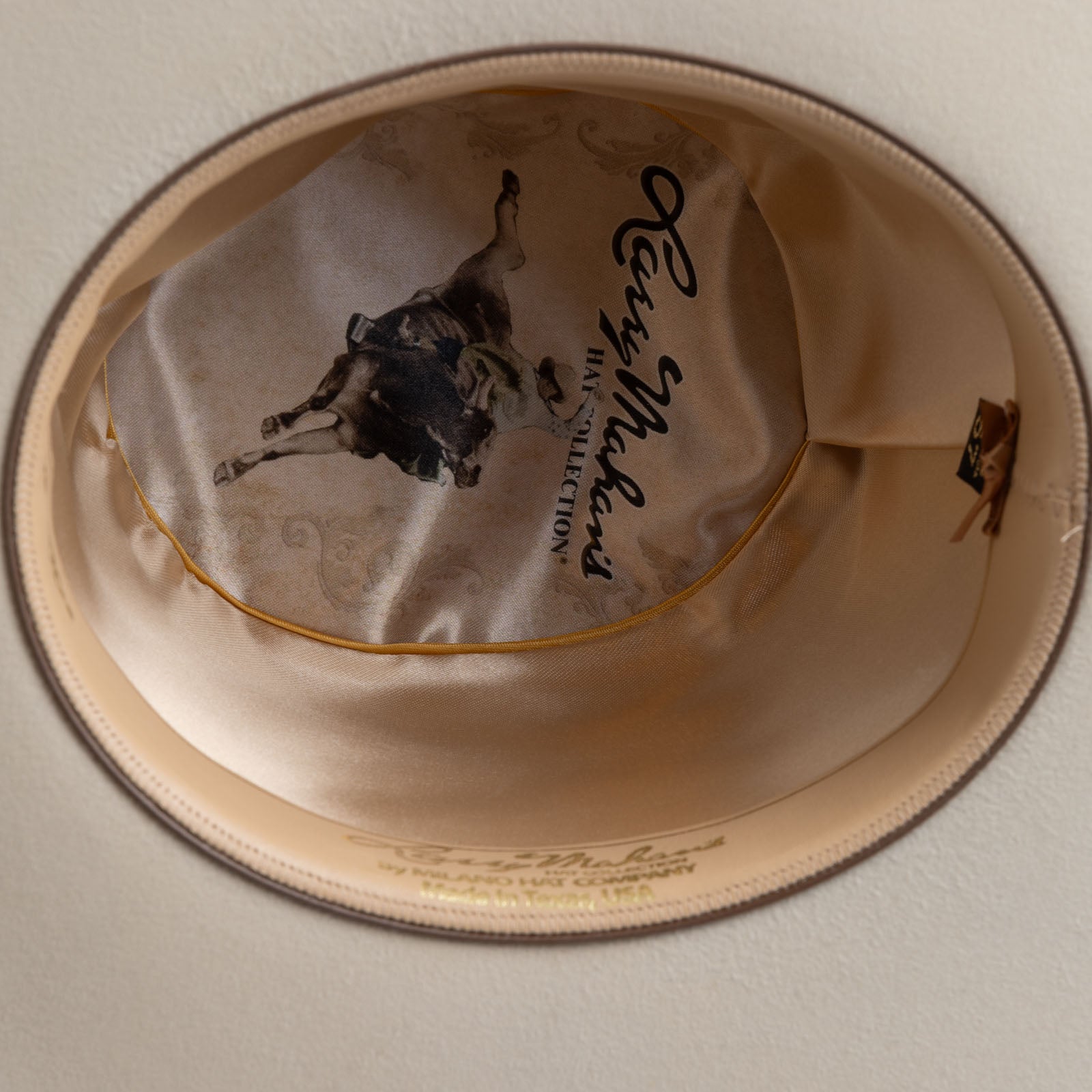 10X Douglas Open Crown belly cowboy hat under brim angle