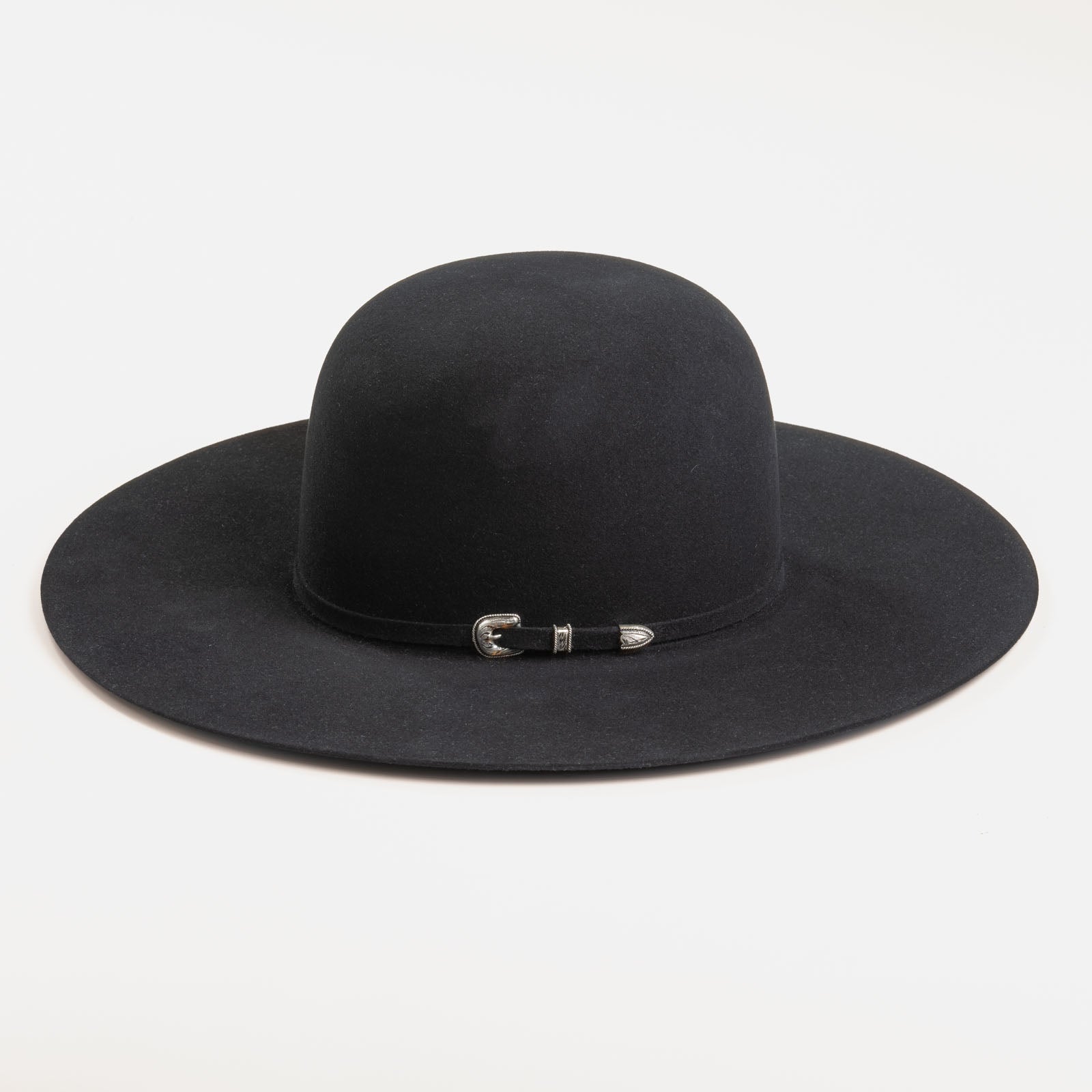 10X Douglas Open Crown black cowboy hat left-side angle