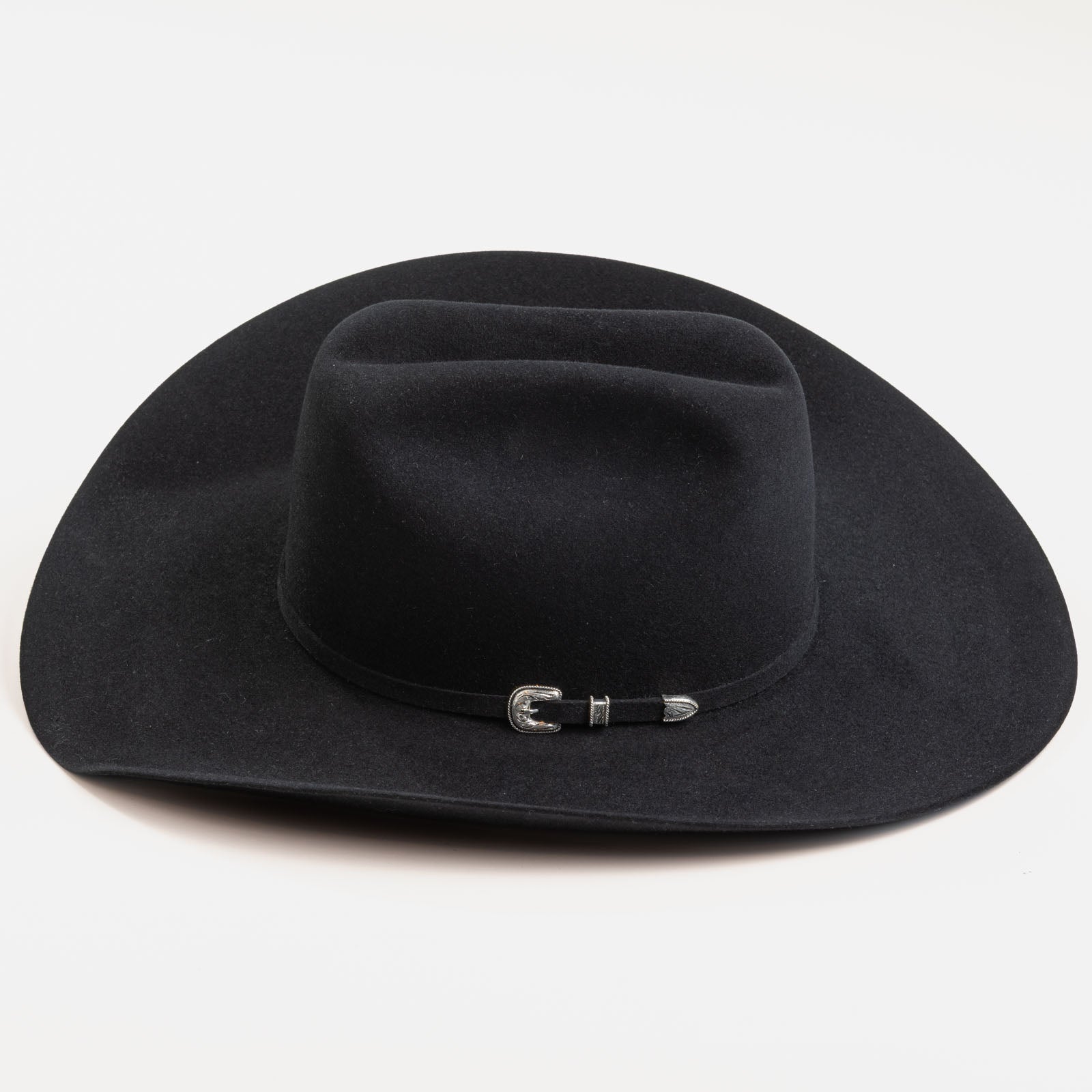 10X Douglas black cowboy hat left-side angle