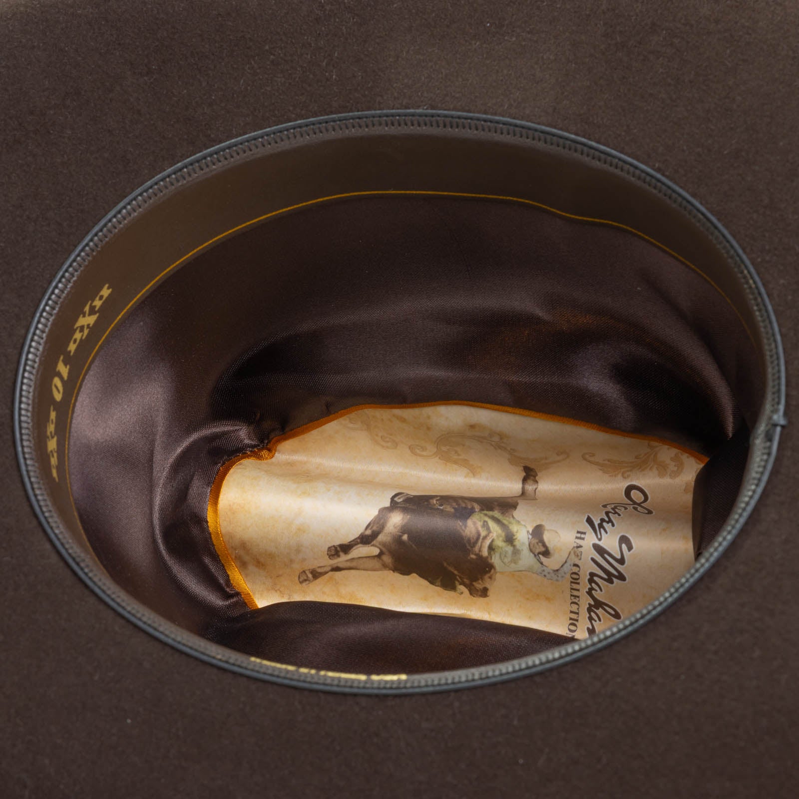 10X Douglas brown cowboy hat under brim angle