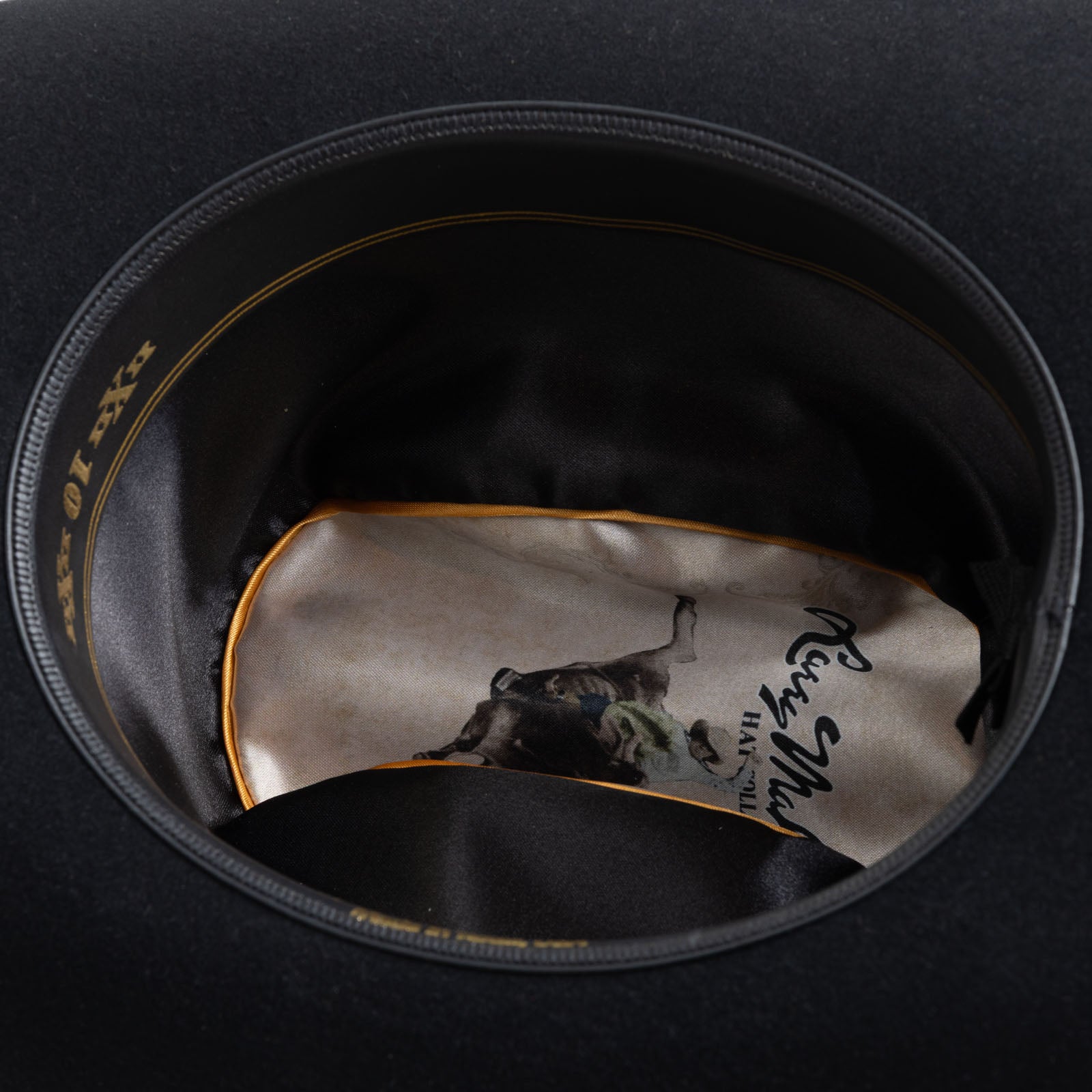 10X Jerarca black cowboy hat under brim angle
