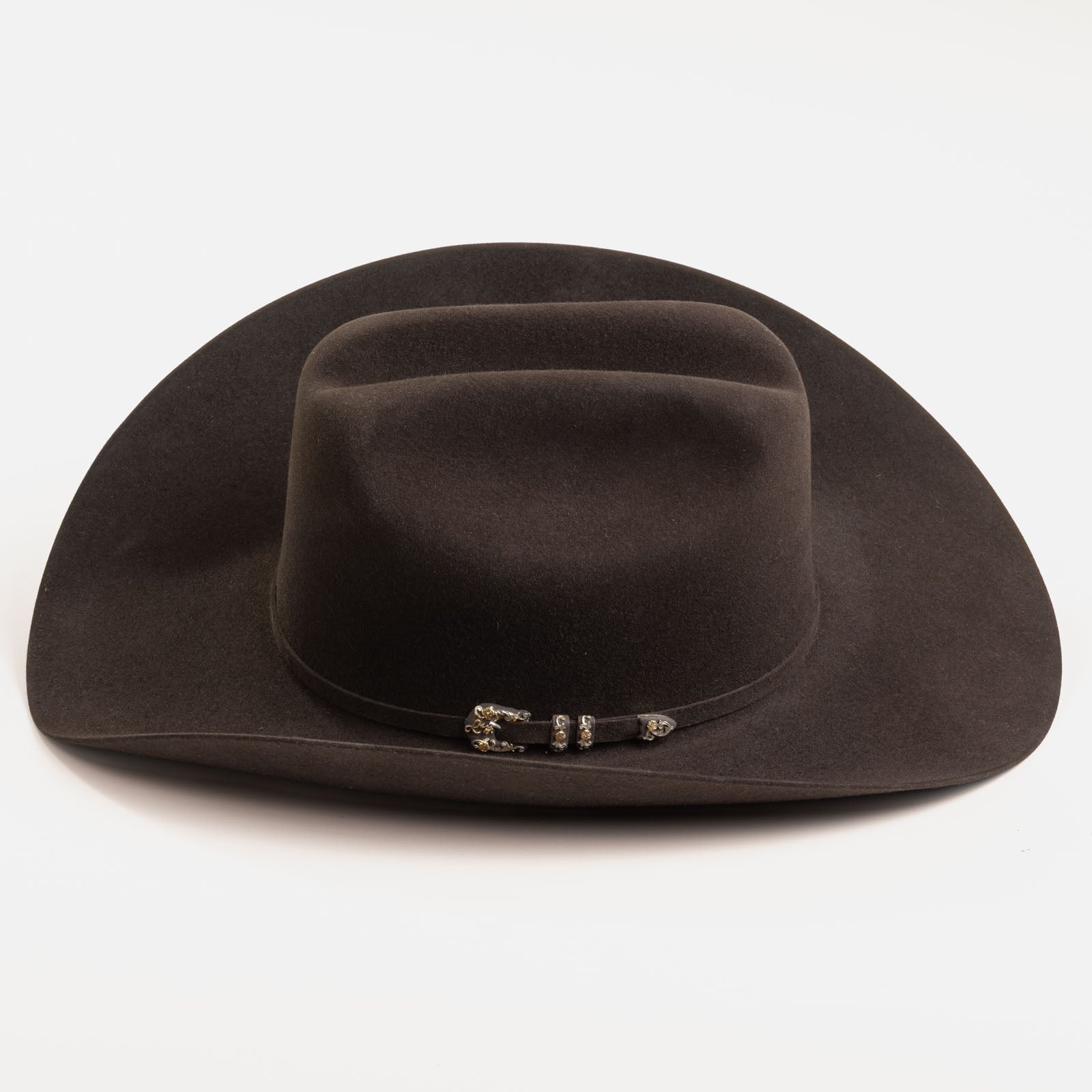 10X Jerarca brown cowboy hat left-side angle