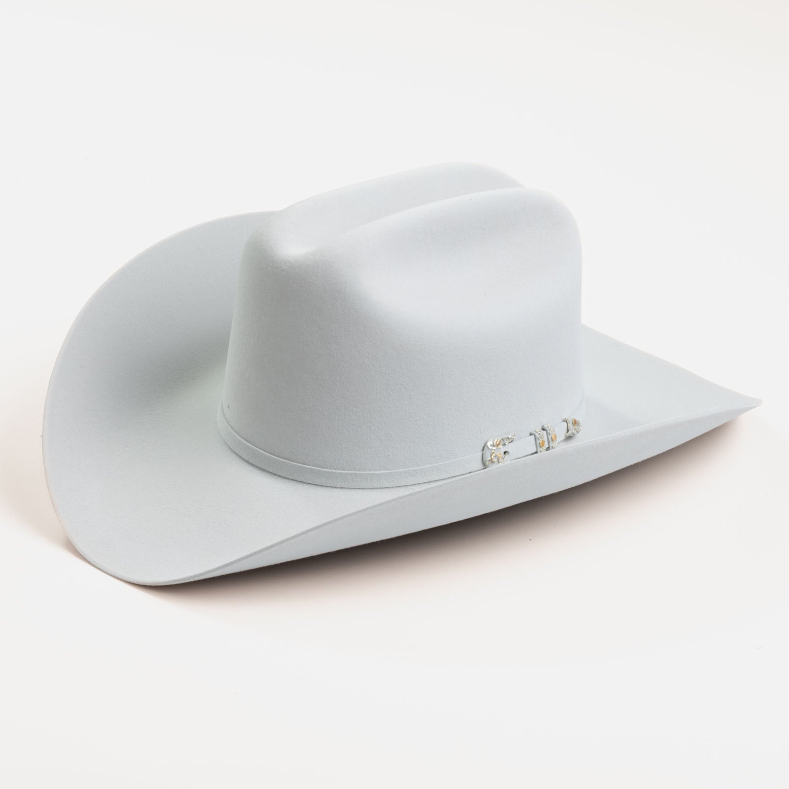 10X Jerarca platinum cowboy hat three-quarter angle