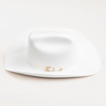 30X Opulento white cowboy hat left-side angle