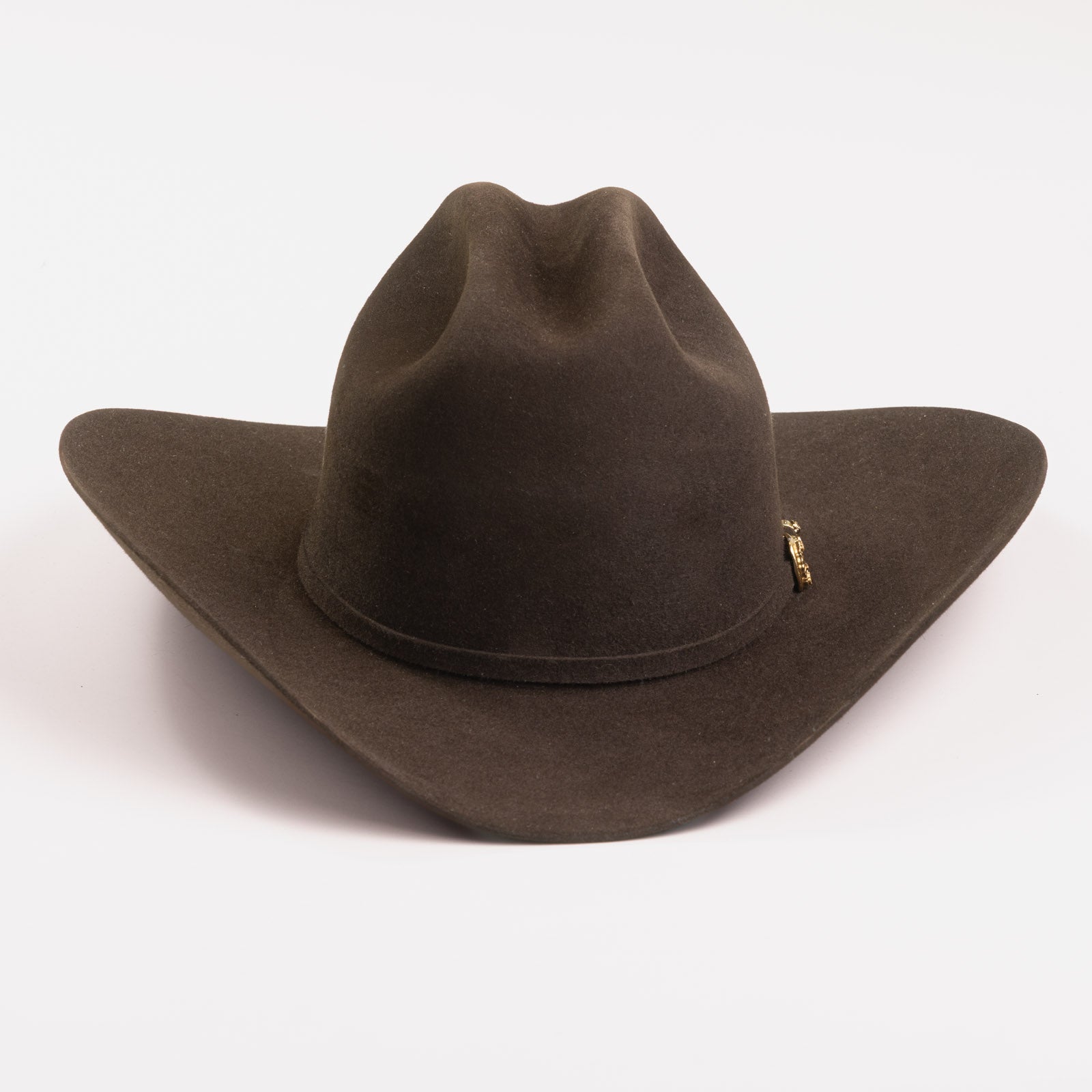 30X Opulento brown cowboy hat front angle