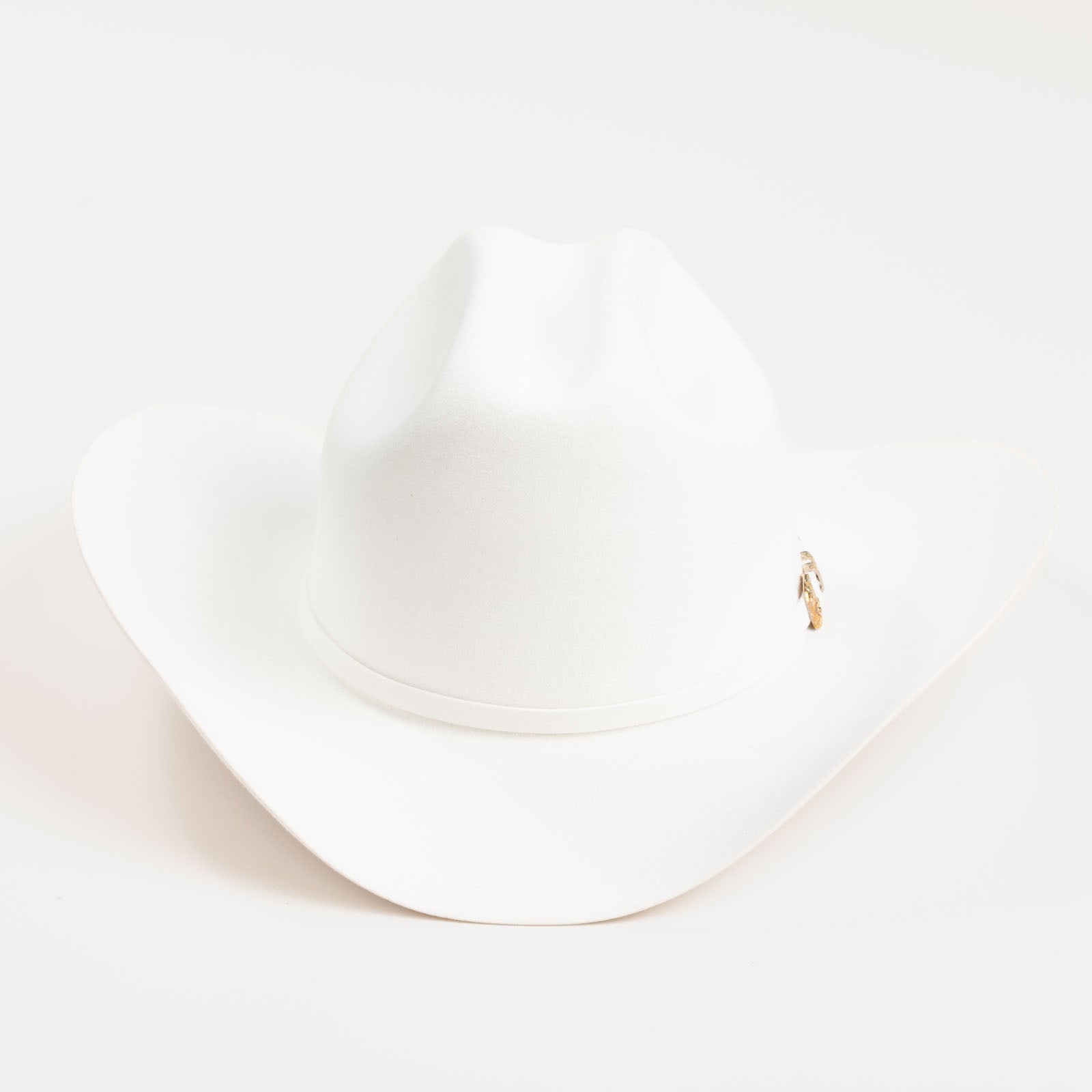 6X Real white cowboy hat front angle
