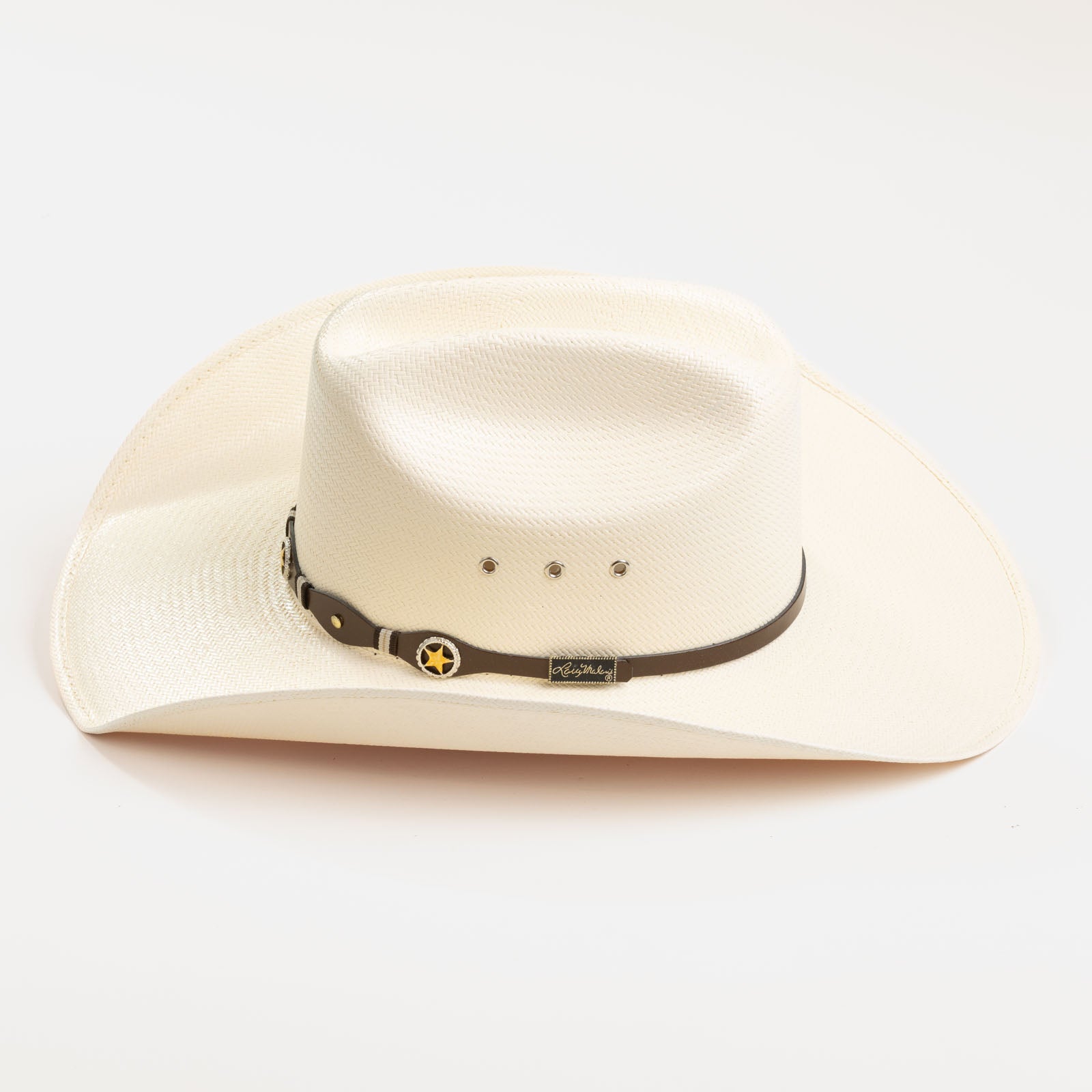 10X Oplin brown cowboy hat side angle