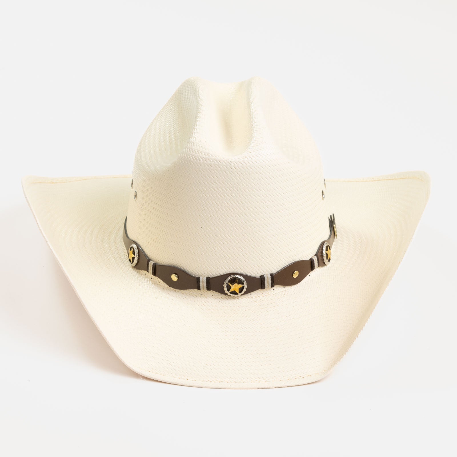 10X Oplin brown cowboy hat front angle