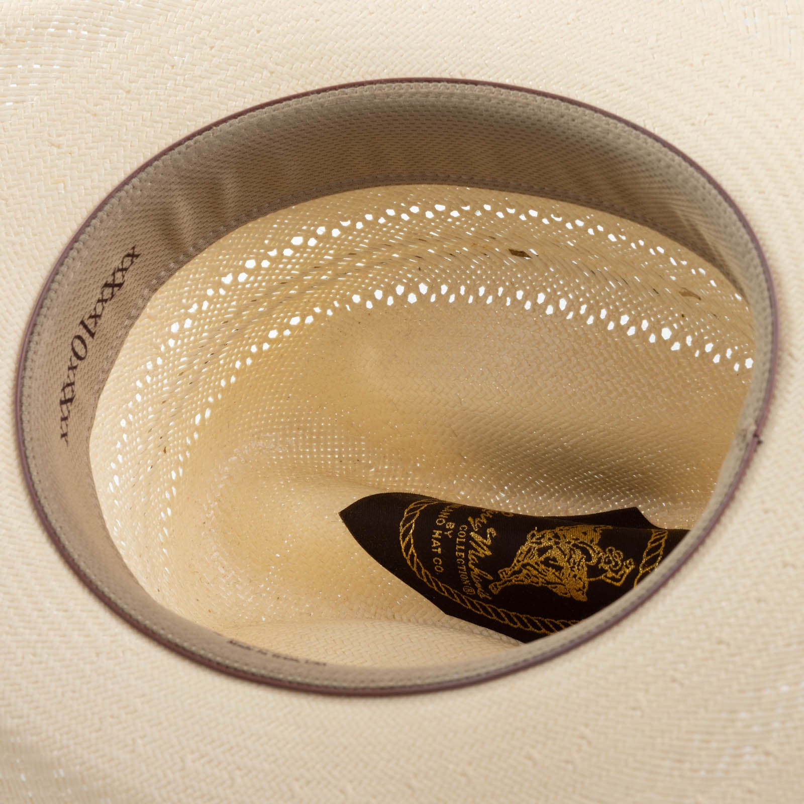 10X Mission X 42/49 natural-colored cowboy hat under brim angle