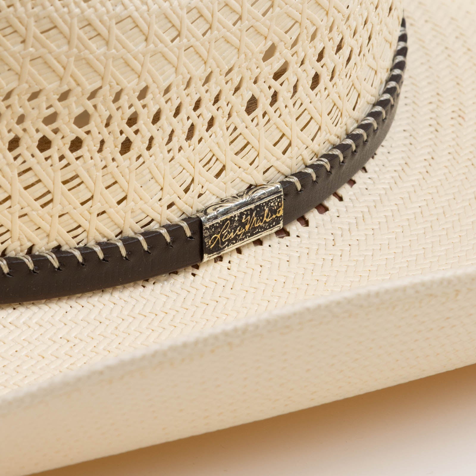 10X Latigo brown cowboy hat close-up side angle