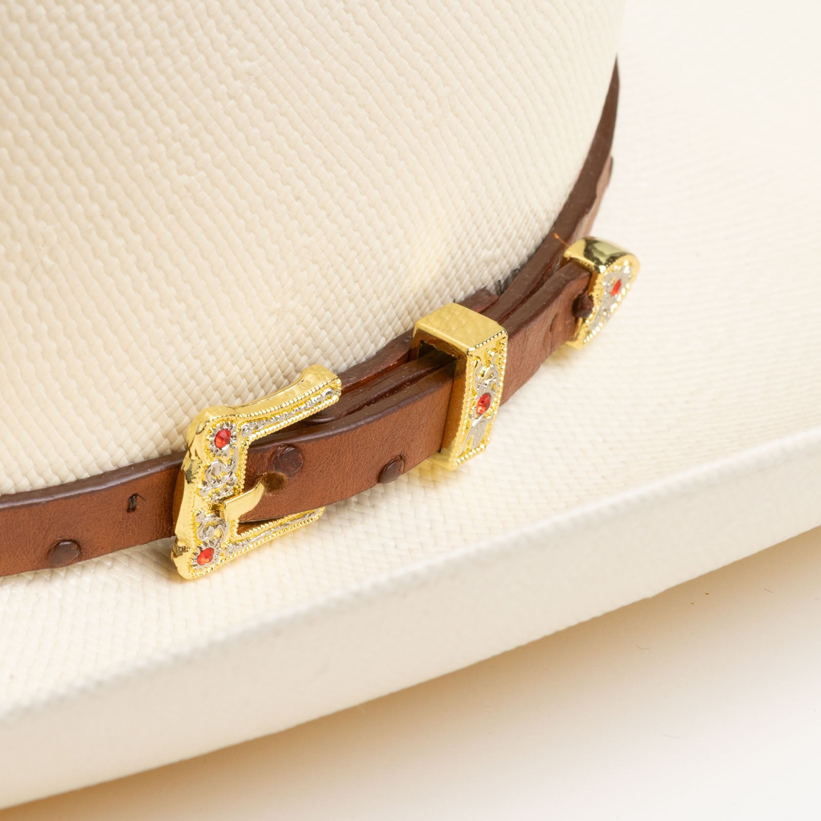 30X Corona cognac cowboy hat close-up side angle