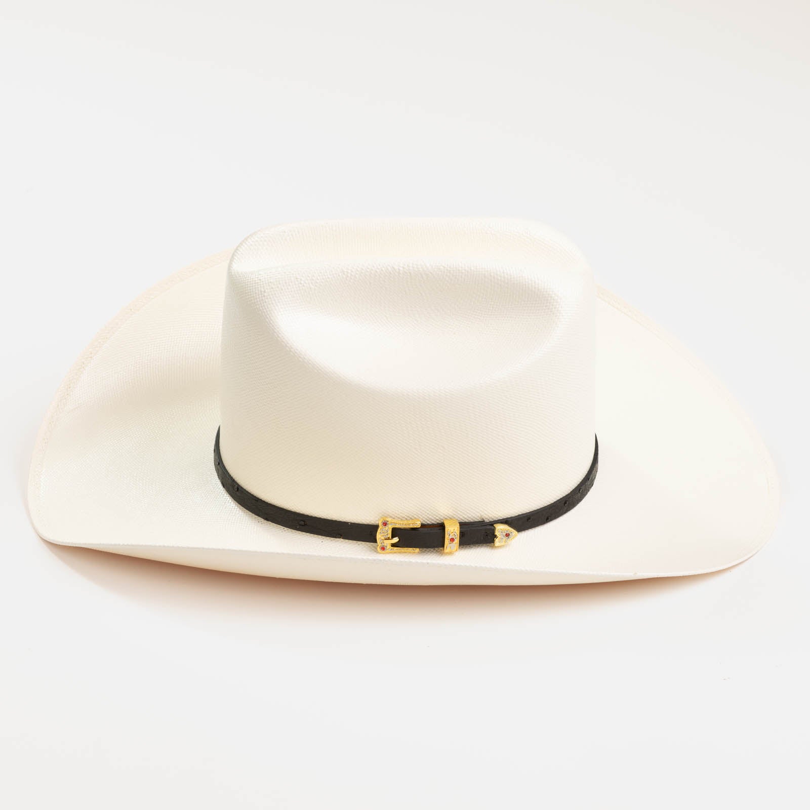 30X Corona Tall Crown black cowboy hat left-side angle