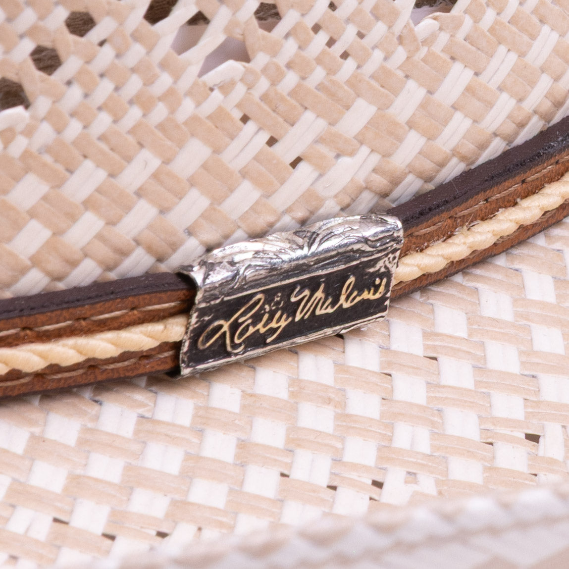 10X Cuerda straw hat close up three-quarter angle