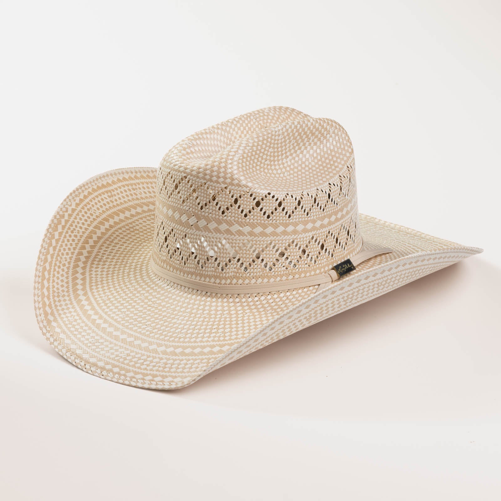10X Cowboy Cruz tan and ivory cowboy hat three-quarter angle