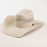 10X Cowboy Santos tan and ivory cowboy hat three-quarter angle