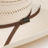 10X Cowboy Knox ivory cowboy hat close-up side angle