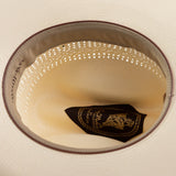 10X Cowboy Walker ivory cowboy hat under brim angle