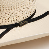 10X Cowboy Walker ivory cowboy hat close-up side angle