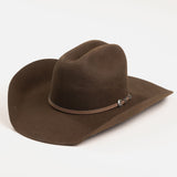 3X Stockman brown cowboy hat three-quarter angle