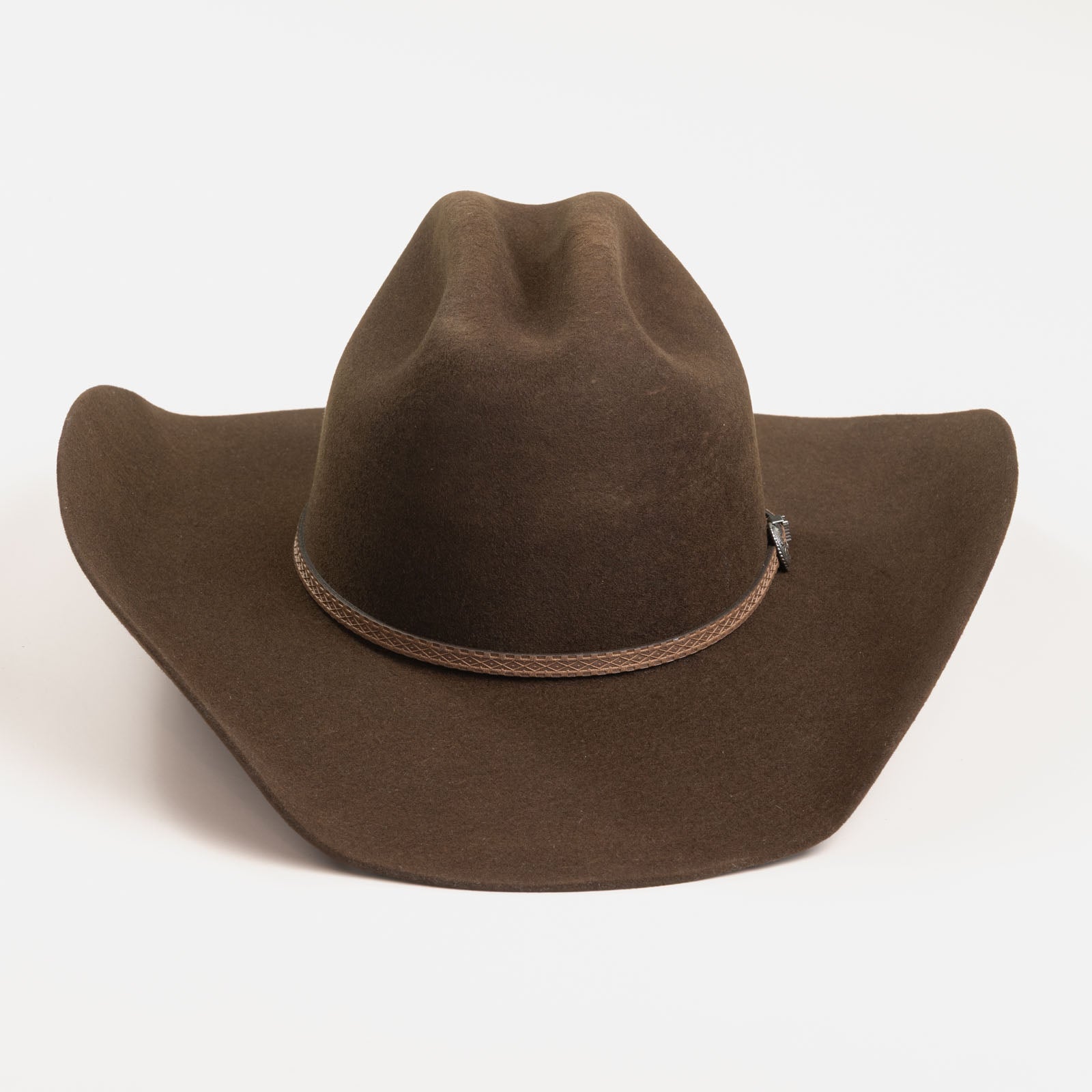 3X Stockman brown cowboy hat back angle