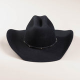 3X Stockman black cowboy hat back angle