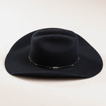 3X Stockman black cowboy hat left-side angle