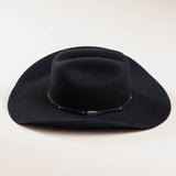 3X Stockman black cowboy hat left-side angle