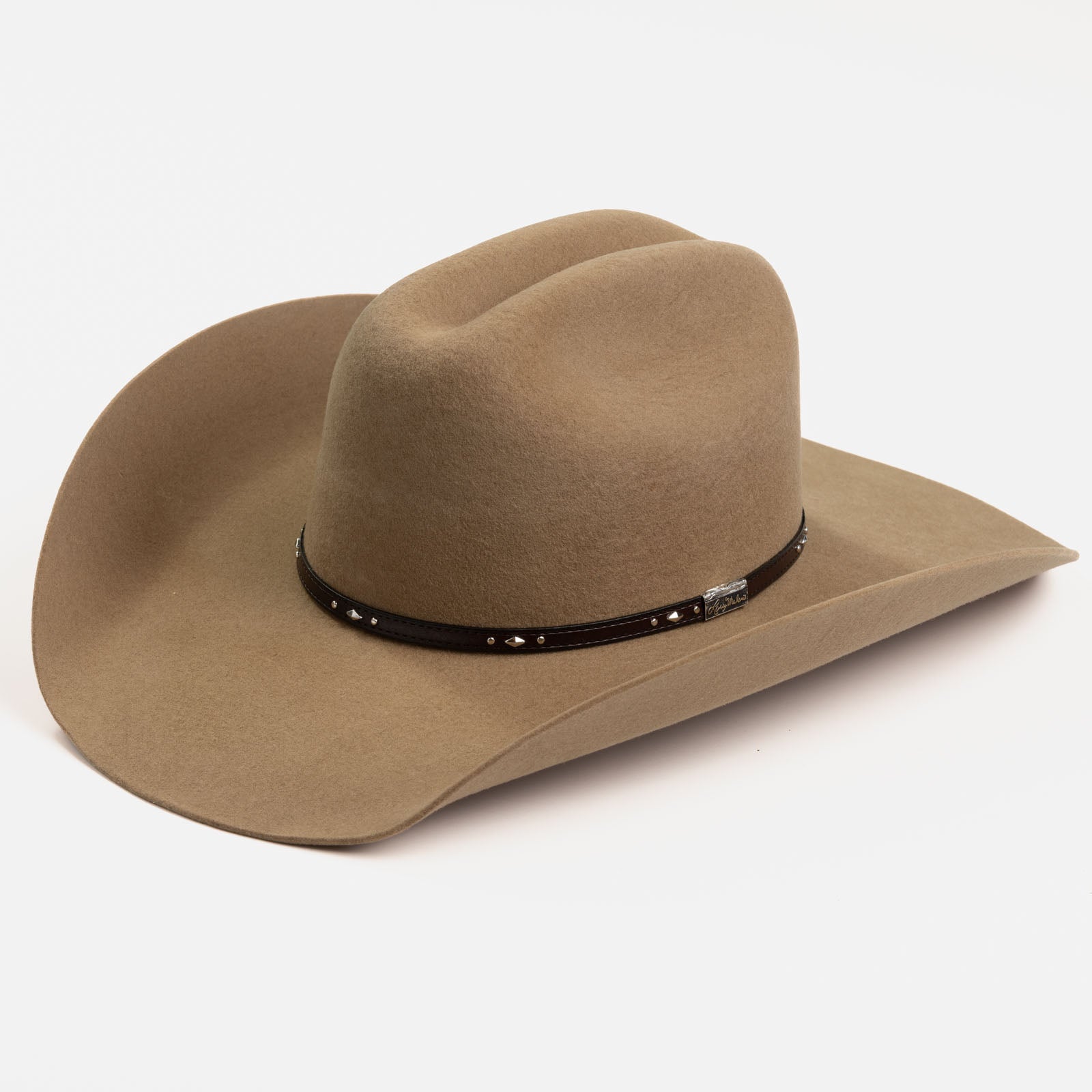 3X Stockman fawn cowboy hat three-quarter angle