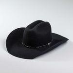 3X Stockman black cowboy hat three-quarter angle