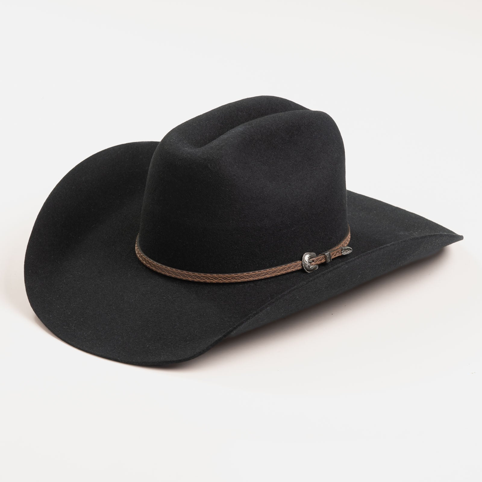 3X Bandera black cowboy hat three-quarter angle