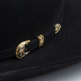 30X El Rey black cowboy hat close-up three-quarter angle