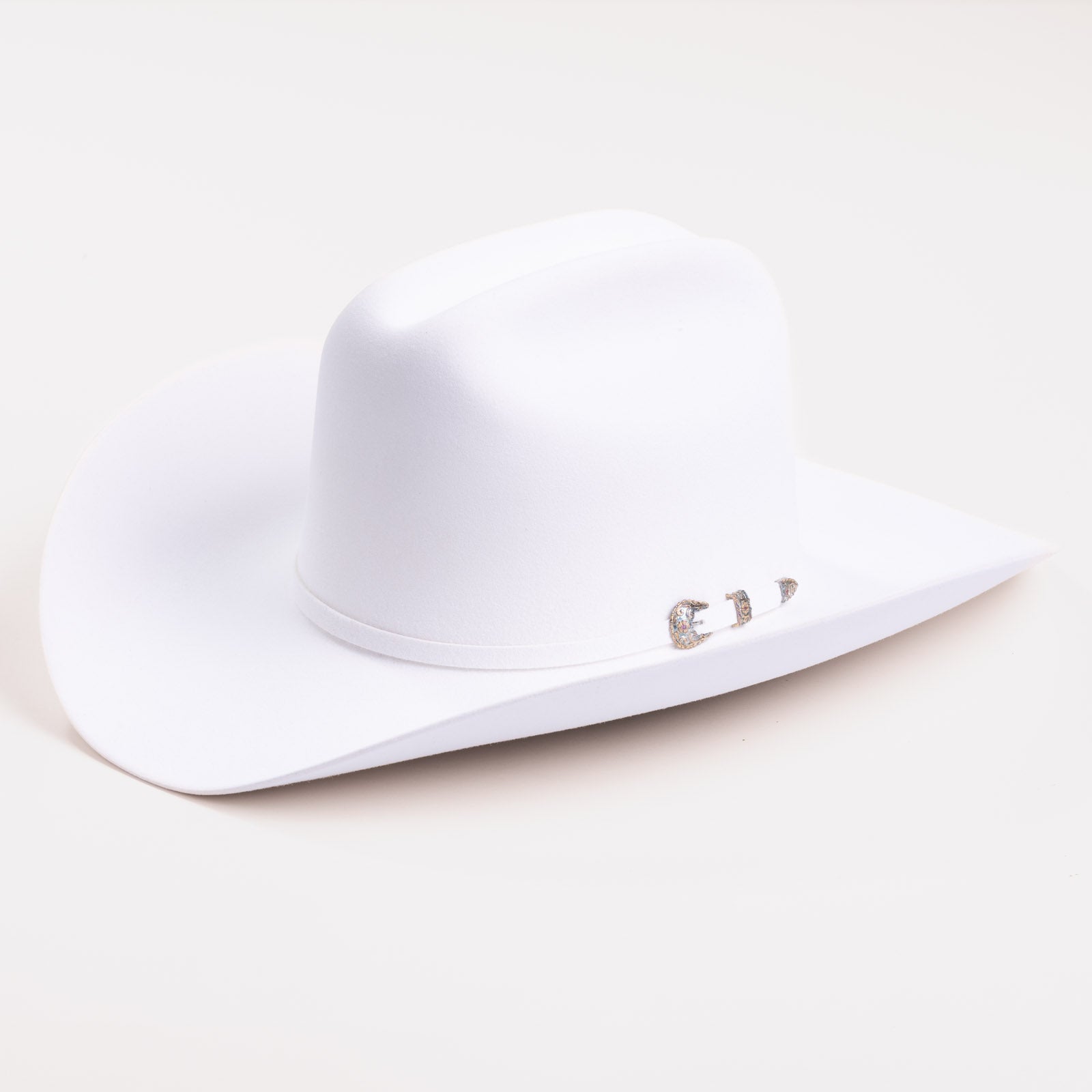 30X El Rey white cowboy hat three-quarter angle