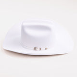 30X El Rey white cowboy hat side angle