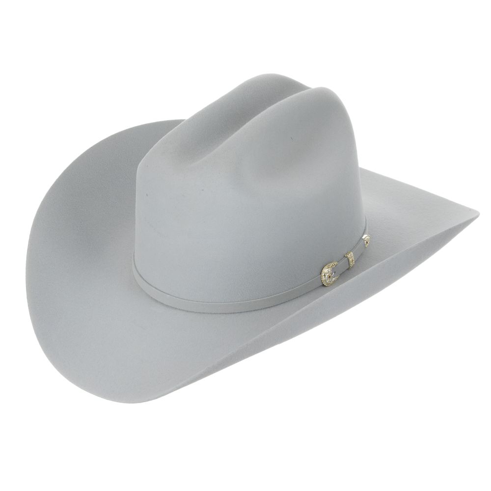 30X El Rey platinum cowboy hat three-quarter angle