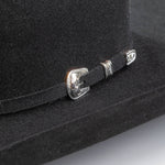 20X Pinnacle black cowboy hat close-up three-quarter angle