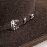 20X Pinnacle brown cowboy hat close-up three-quarter angle