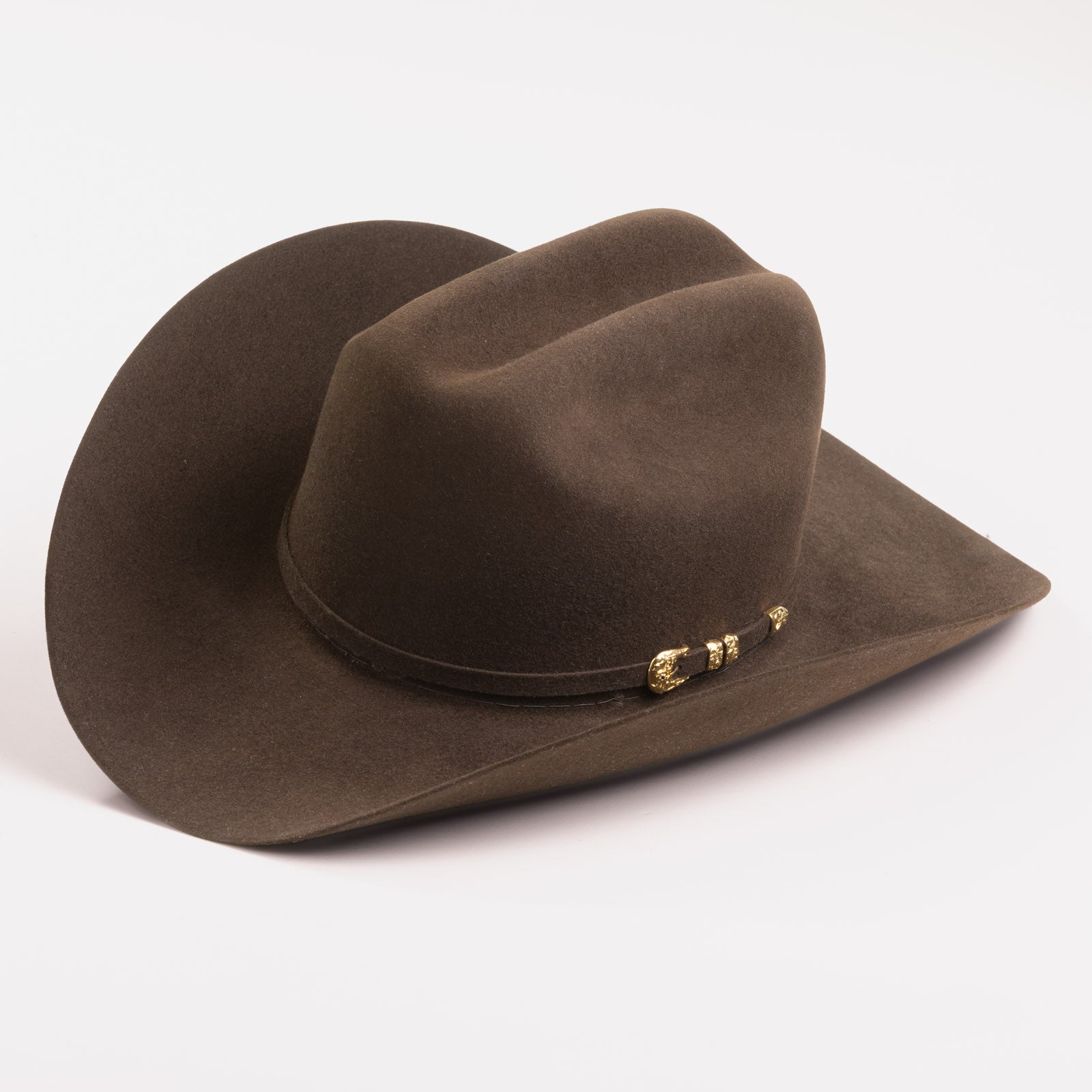 6X El Oro brown cowboy hat three-quarter angle